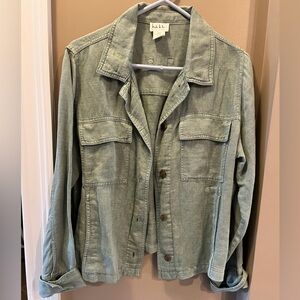 Nicole Miller Linen Jacket sage green sz Medium